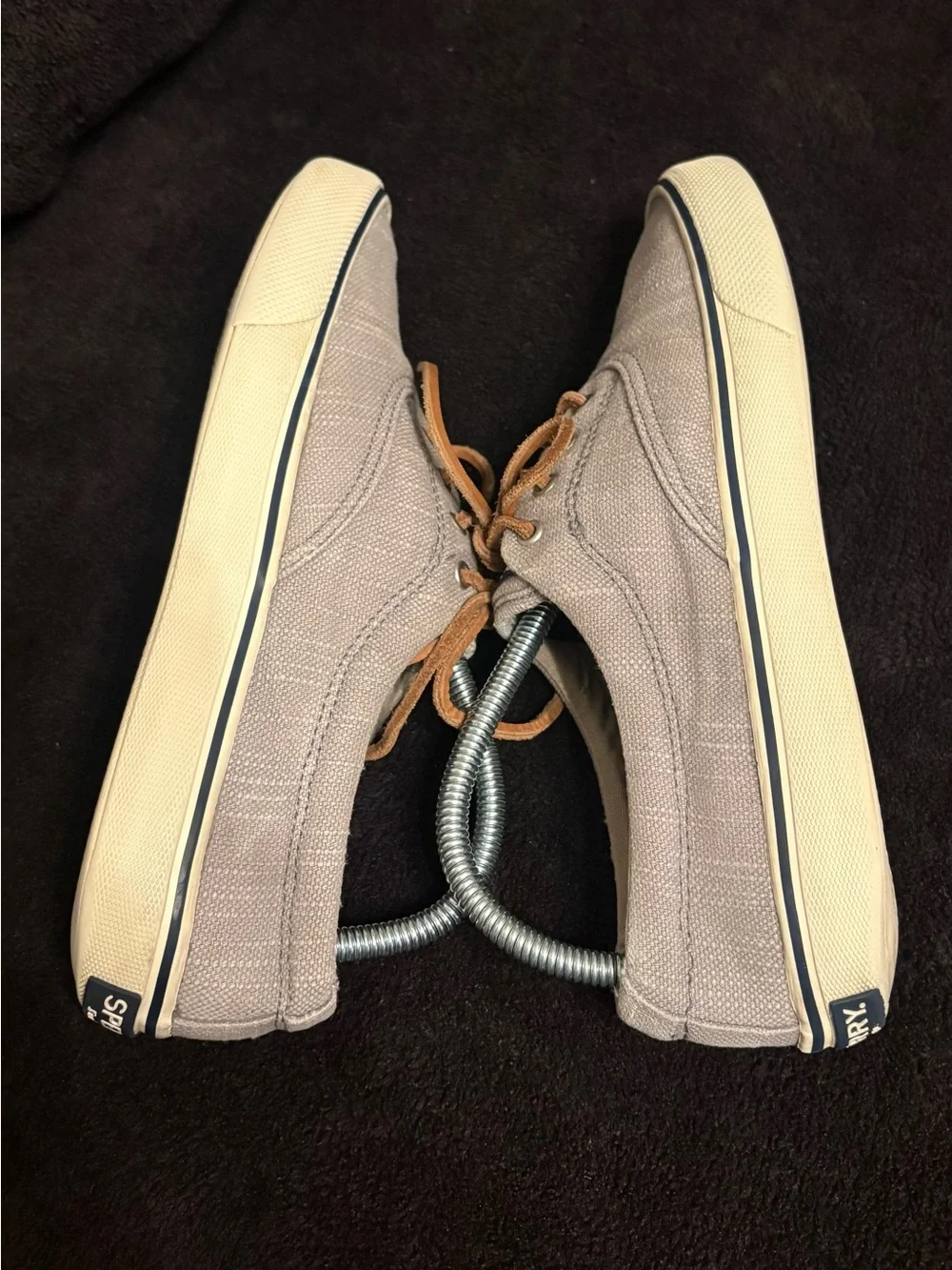 Sperry Top-sider Striper II CVO light grey/gray Baja canvas boat shoes men’s 7
